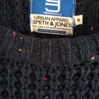 Мъжки пуловер Smith & Jones син чисто нов плетка размер S, снимка 3 - Пуловери - 44973955