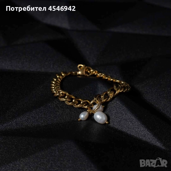 Дамска гривна “GOLDEN TRIPLE PEARL”, снимка 1