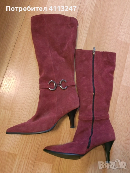 Италиански ботуши велур нови , снимка 1