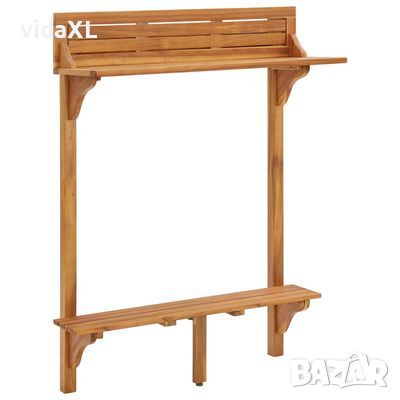 vidaXL Балконска бар маса, 90x37x122,5 см, акация масив（SKU:310253, снимка 1