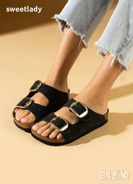 Дамски ежедневни чехли в черно, снимка 1