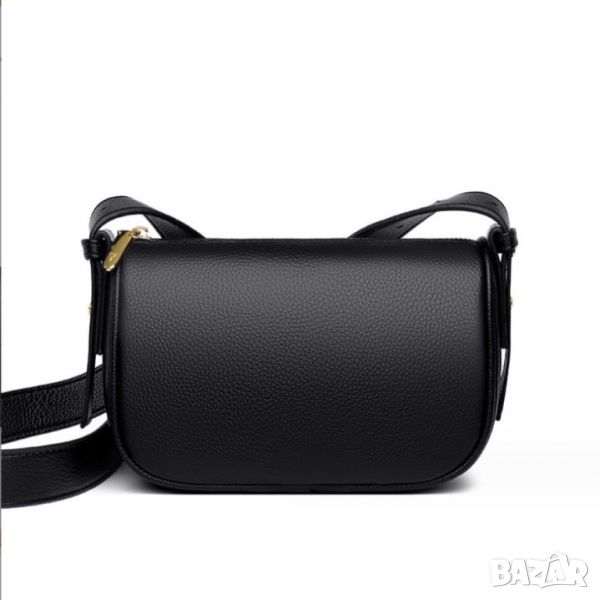 Малка дамска чанта от естествена кожа Black 1222, снимка 1