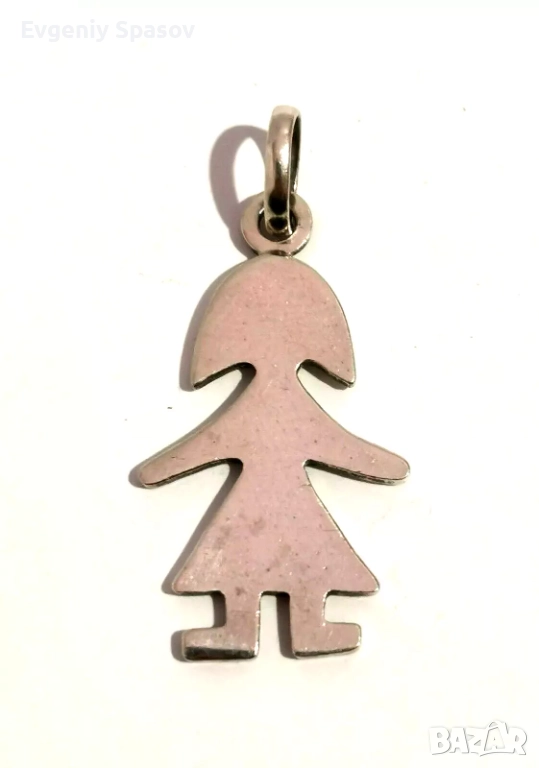 Винтидж Италианска Сребърна Висулка UNO-A-ERRE Симпатично Момиче, снимка 1