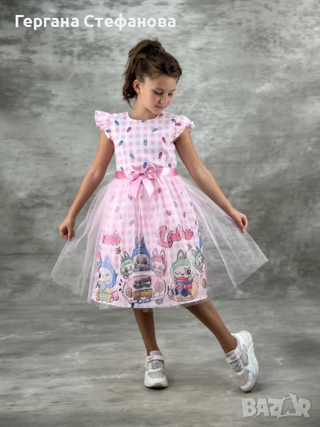 Рокля Лабубу Размери-5г.6г.7г.8г.9г.10г. Цена-44лв, снимка 1