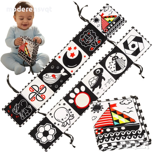 Сензорна книга, контрастна играчка за бебета, снимка 1