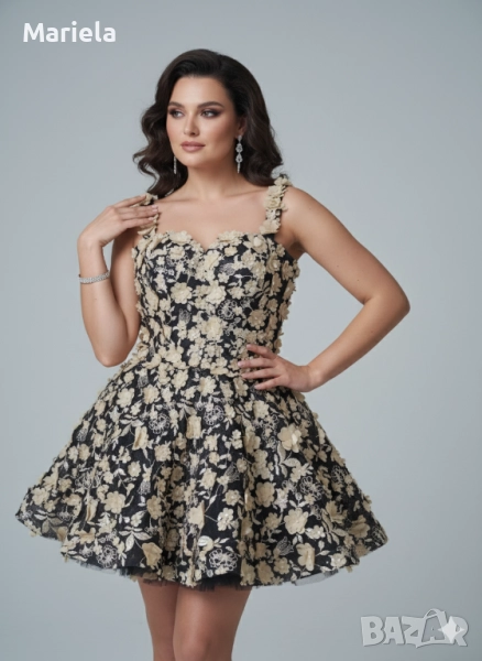 L'HÉRITAGE NOIR: Роклята-шедьовър с 3D цветя!, снимка 1