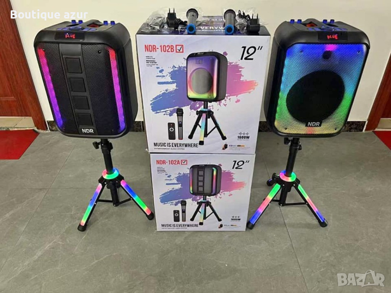 Bluetooh Karaoke Speaker NDR 102B - Красив LED високоговорител със 7 режима; 2 години гаранция, снимка 1