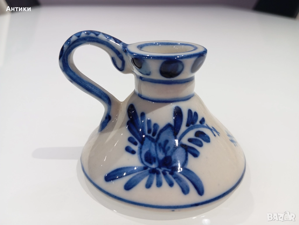 Порцеланов маркиран стар свещник , снимка 1