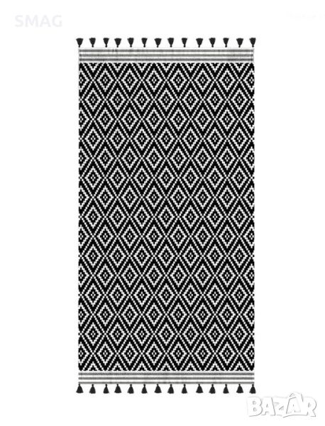 Плажна кърпа (хавлия) White Black Diamont Tassels 150x75 см, снимка 1