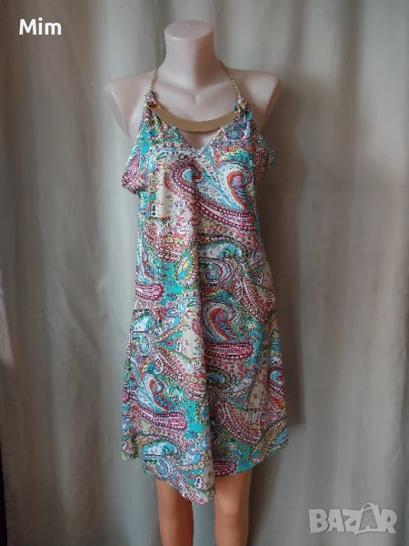 L Флорална рокля с бижу, снимка 1