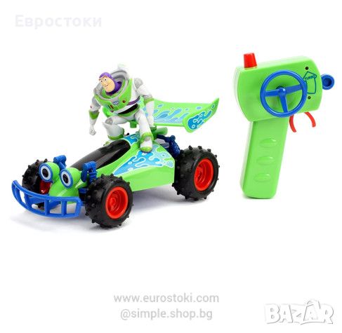 Кола с дистанционно управление JADA Toys Disney Pixar Toy Story 4 Turbo Buggy W/Buzz Lightyear, снимка 1