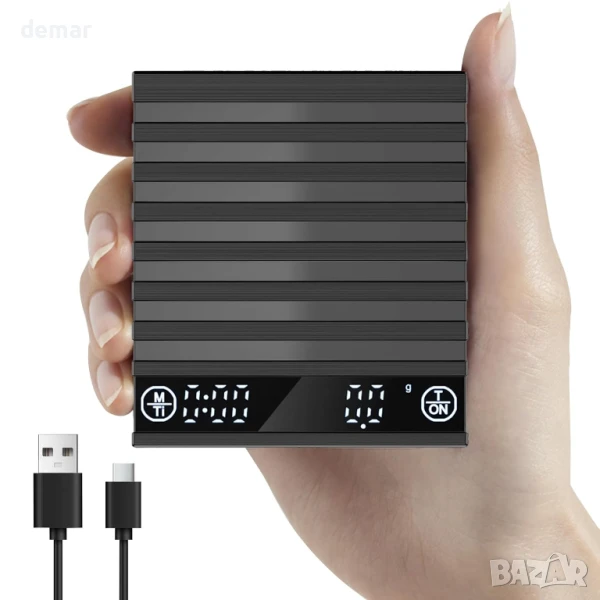 Мини везна за кафе JUELICH с таймер, акумулаторна везна за еспресо, точна везна 2 кг/0,1 гр, снимка 1