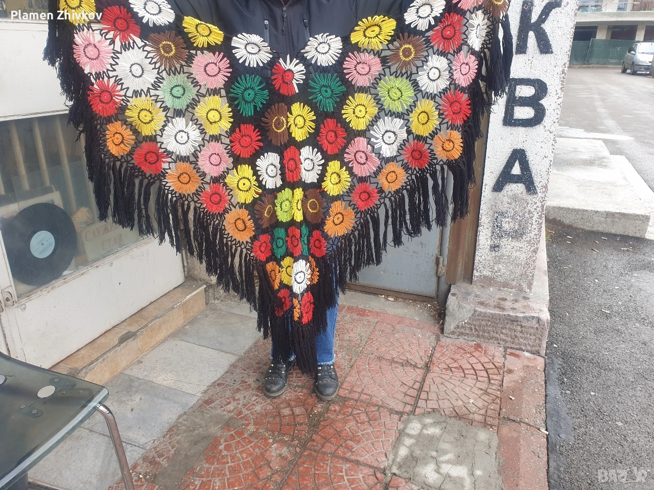 плетен дамски шал / голям /, снимка 1