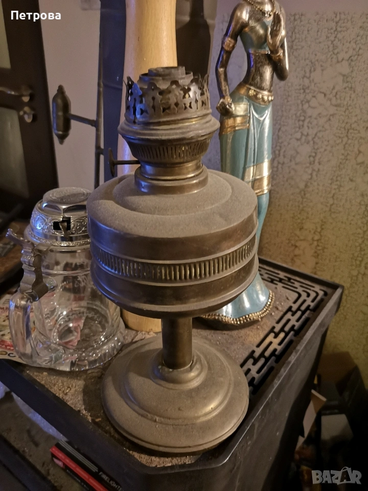 Старинна газена лампа-над 120 годишна. , снимка 1