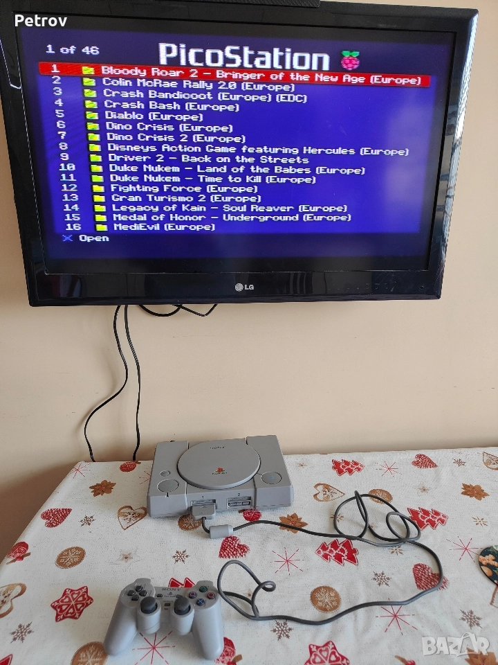 PS1 с 46 игри ХАКНАТА и SD карта., снимка 1
