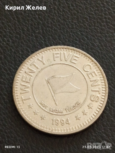 Рядък жетон токен TWENTY FIVE CENTS перфектно състояние за КОЛЕКЦИЯ 26754, снимка 1