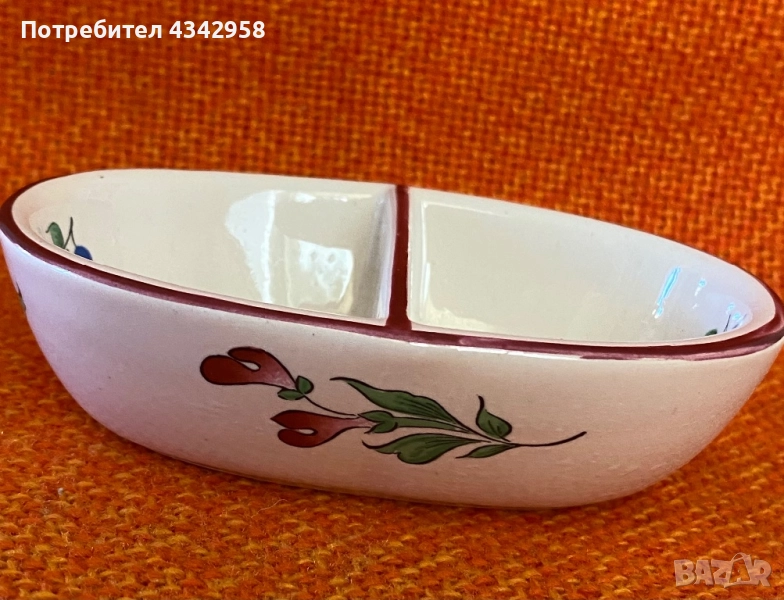 LUNEVILLE France K&G Vintage(1880-1922) Hand Painted . Чинийка за специи., снимка 1