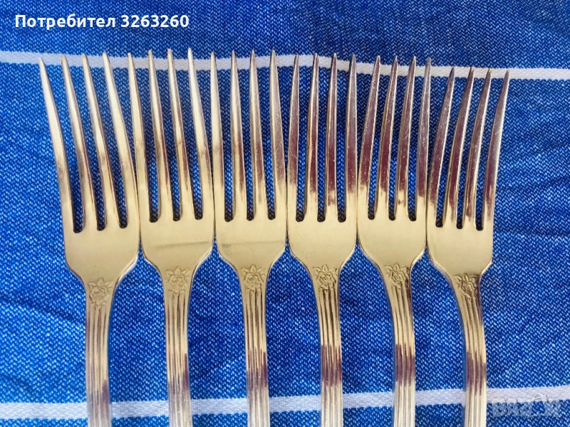 Руски посребрени вилици МНЦ модел сребърна роза , снимка 1