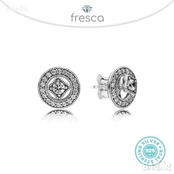 Дамски обеци Fresca по модел Пандора сребро 925 Pandora Vintage Allure Earrings. Колекция Amélie, снимка 1