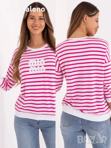 Дамска ежедневна блуза с надпис, 6цвята , снимка 5 - Блузи с дълъг ръкав и пуловери - 51704590