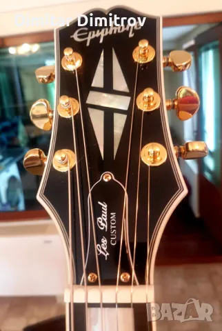 Китара Epiphone Les Paul Custom Ebony espirit, снимка 3 - Други музикални жанрове - 46986838