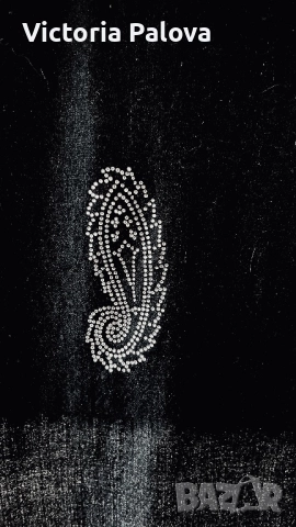 Луксозен голям вълнен шал с блестящи камъчета, снимка 4 - Шалове - 52932409