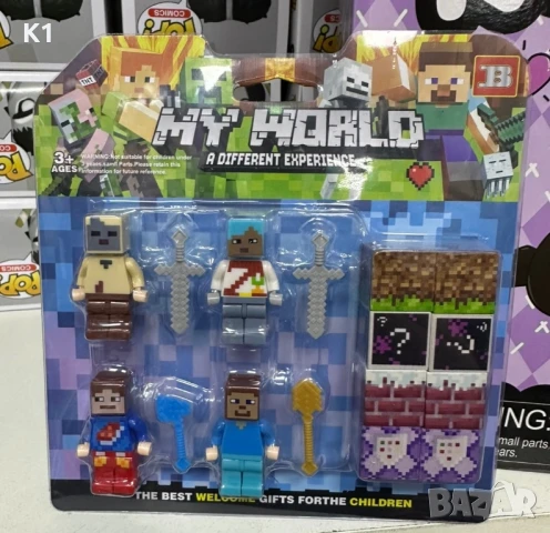 Комплект фигурки с кубчета Майнкрафт, Minecraft 