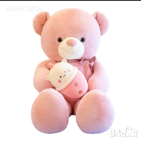 Голямо розово плюшено Мече с Bubble Шейк, 110см Розова Мечка, снимка 2 - Плюшени играчки - 51117599