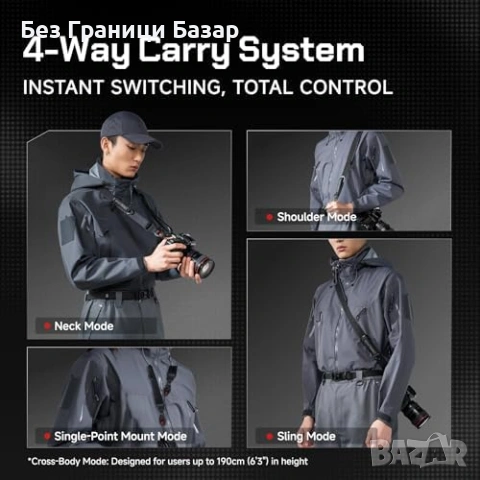 Нова Регулируема Раменна каишка за фотоапарат VSGO DSLR камера защита, снимка 2 - Чанти, стативи, аксесоари - 53816442