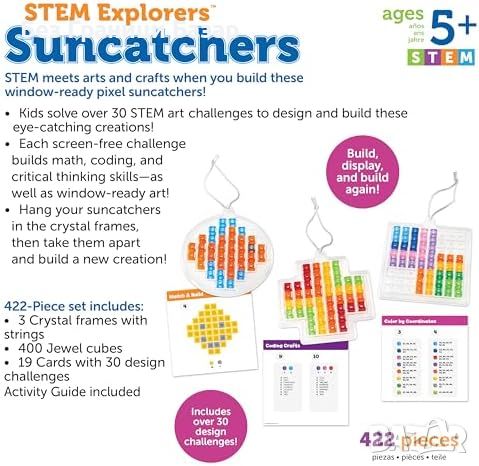 Нов Комплект за деца Ръчно изработени прозоречни украси - 422 части, Learning Resources STEM, снимка 6 - Образователни игри - 46493542