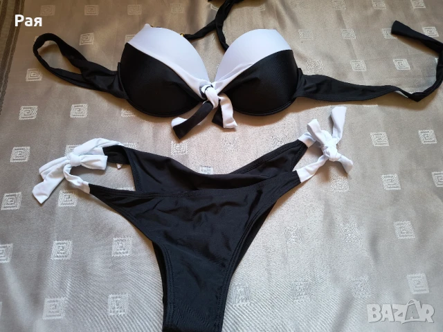 Бански в бяло и черно, снимка 3 - Бански костюми - 50658552