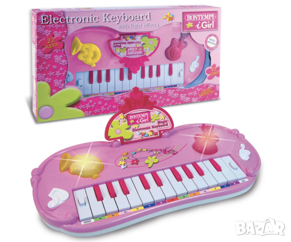 Bontempi - Синтезатор със светлинни ефекти за момиче, снимка 3 - Музикални играчки - 44977564