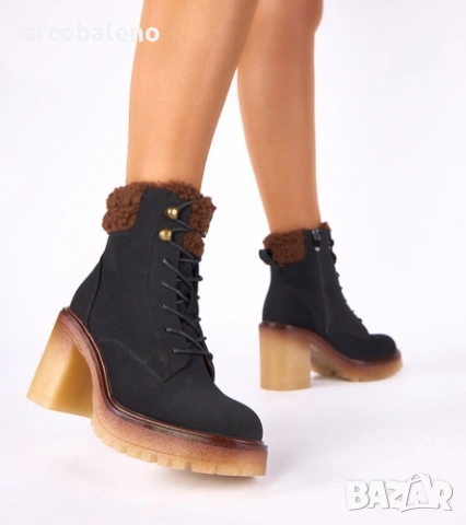 Дамски боти до глезена с козина в горната част Alona, 2цвята , снимка 5 - Дамски боти - 53066989