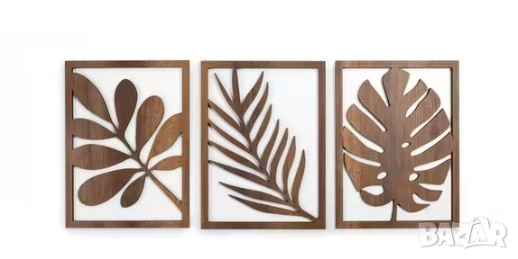 3 бр. Дървени пана стена, снимка 2 - Декорация за дома - 53052622