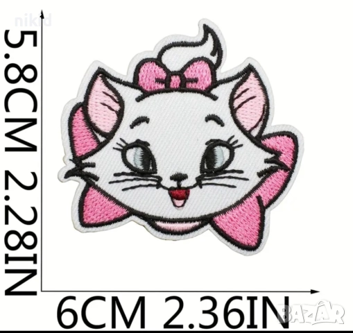 Коте Мари Marie Cat апликация за дреха дрехи самозалепваща се, снимка 7 - Други - 20550309