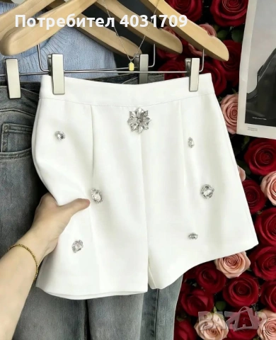 Къси панталони с камъчета, снимка 2 - Къси панталони и бермуди - 53946064