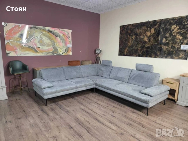ПРОМОЦИЯ!!! Сив ъглов диван от плат Dieter Knoll Arzona
