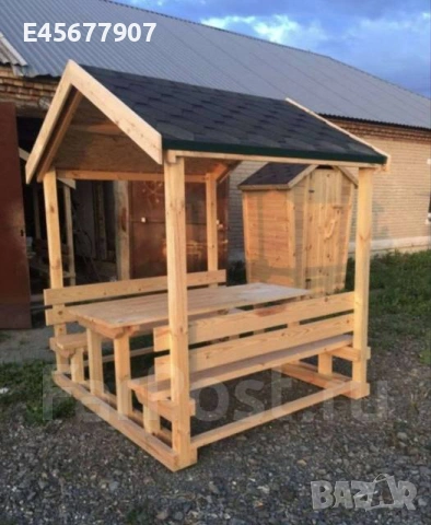 Дървени беседки, масивни перголи, навеси, барбекюта, козирки, мебели от естествена дървесина, снимка 7 - Градински мебели, декорация  - 53956248