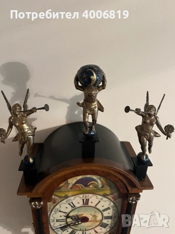Античен,стенен-Фрезийски часовник,тъмен орех 1950-1960г.с махало, снимка 9 - Стенни часовници - 50571193