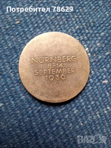 ВЪЗПОМЕНАТЕЛЕН ПЛАКЕТ ОН КОНГРЕСА НА НСДАП - 1936, снимка 2 - Нумизматика и бонистика - 50017391