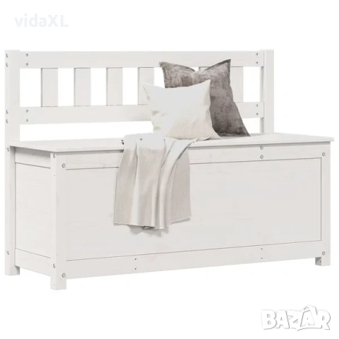 vidaXL Пейка, бяла, 110x41x76,5 см(SKU:823555), снимка 2 - Градински мебели, декорация  - 53782045