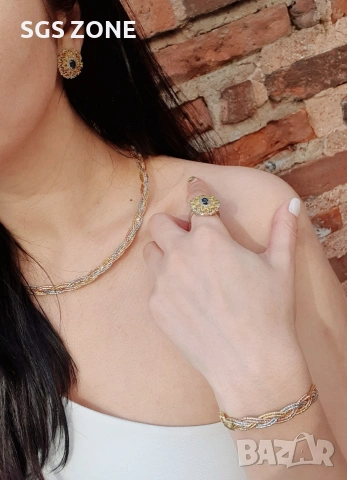 Много необичайни обеци с жълт и син сапфир от Тайланд, снимка 3 - Обеци - 54029716