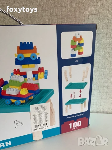 Масичка с конструктор - 100 елемента, снимка 4 - Конструктори - 51180275