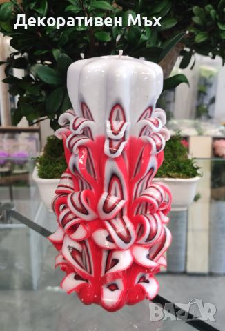 Декоративни ръчно изработени карвинг свещи-декорация, подарък, уникат, снимка 3 - Декорация за дома - 45279160