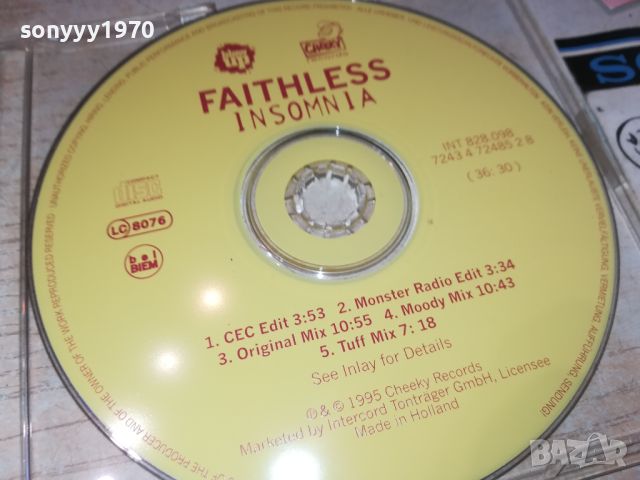 FAITHLESS CD-ВНОС GERMANY  1307242000, снимка 4 - CD дискове - 46571235