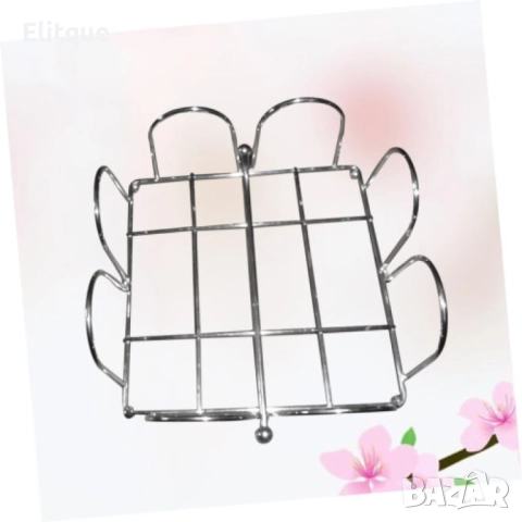 Луксозен метален салфетник в сребристо, ‎18,5 x 1 x 7,62 cm, снимка 12 - Други стоки за дома - 52901370