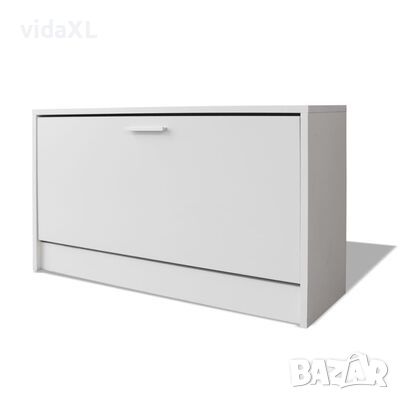 vidaXL Пейка/шкаф за съхранение на обувки, бяла, 80x24x45 cм（SKU:243050