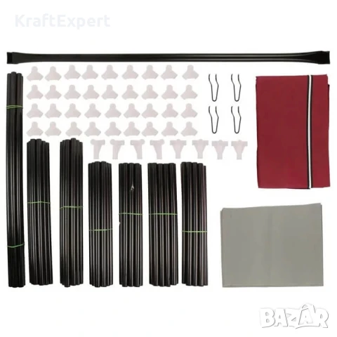 Трикрилен текстилен гардероб с 8 рафта и лост за дрехи, снимка 7 - Гардероби - 50681396