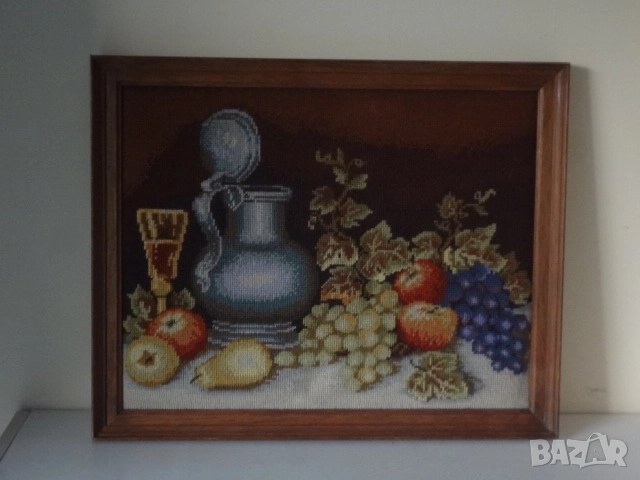 Немски гоблен - натюрморт, снимка 7 - Гоблени - 52529973