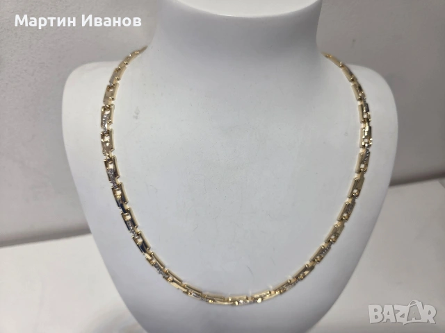 Златно колие преса, снимка 2 - Колиета, медальони, синджири - 53604622